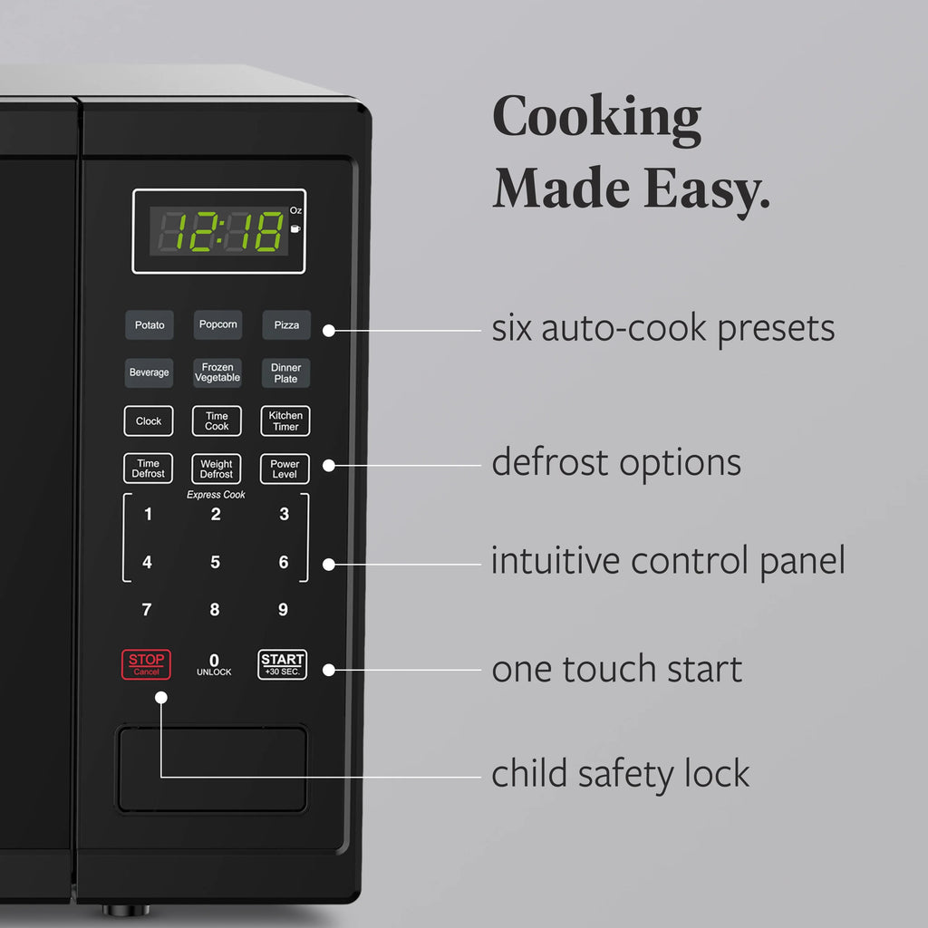 Farberware Countertop Microwave Ov 1100 Watts, 2.2 cu ft - Smart Sensor With LED Lighting and Child Lock - Perfect for Apartments and Dorms - Easy Clean Black Interior, Stainless Steel