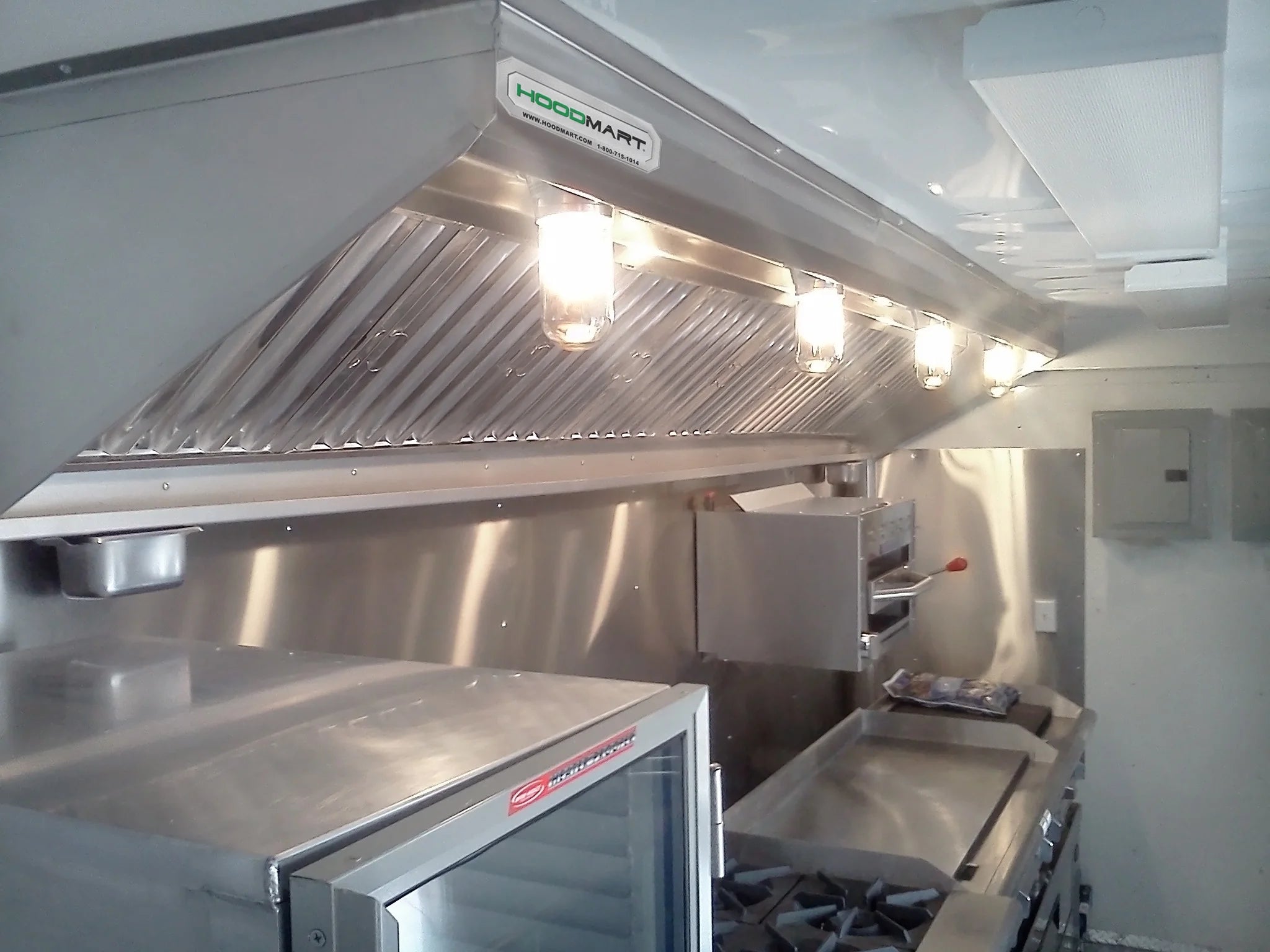 HOODMART UL/NSF 4' Concession Trailer Hood System for Food Truck | Commercial Range Hood with Direct Drive Exhaust Fan | Stainless Steel Kitchen Equipment with Install Kit Included