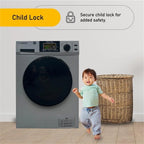 Pemberly Row Pet Compact 110V Vented/Ventless 15 lbs Combo Washer Dryer Silver