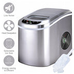 Costway Silver Portable Compact Electric Ice Maker Machine Mini Cube 26lb/Day