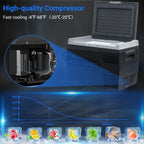 Smad 50L Camping Mini Fridge Freezer 12V/24V Car Fridge, Quiet Electric Compressor Cool Box