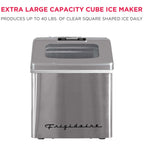 Frigidaire 40lbs. Countertop Clear Square Ice Maker - Stainless Steel