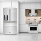KOSTCH Counter-Depth 21.6-cu ft 4 -Door French Door Refrigerator with Ice Maker with Water and Ice Dispenser ( Stainless steel ) ENERGY STAR Certified
