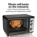 Hamilton Beach Countertop Toaster Oven with Convection & Rotisserie, Extra Large Capacity, Black