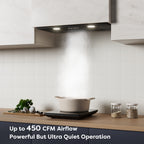 CIARRA Insert Range Hood 20 inch 450 CFM with Push Button Control Stainless Steel CAS913E52
