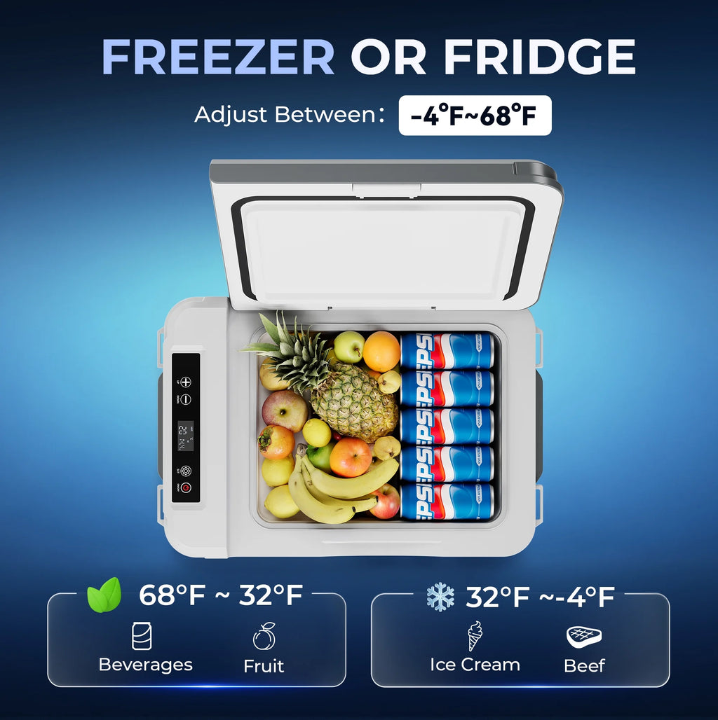 Simzlife 12 Volt Refrigerator, 11 Quart (10L) Car Fridge with APP Control, Car Refrigerator -4�H~68�H, Portable Freezer for RV, Camping, Travel