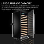 Whynter 24 inch Wine Cooler Refrigerator, 54 Bottle Wine Fridge with Stainless Steel Glass Door