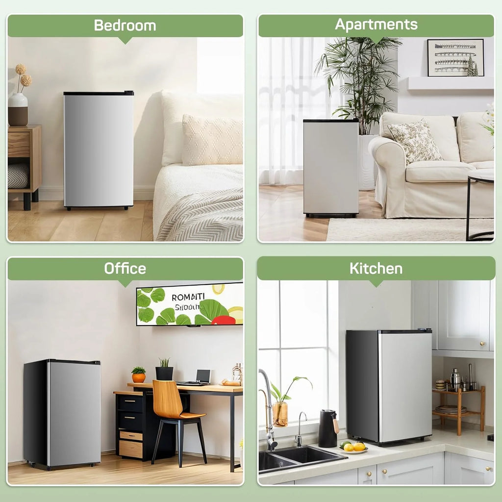 Simenmax 3.2 Cu.ft Single Door Mini Fridge,Silver