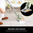 Shark VACMOP Cordless Hard Floor Cleaner, Vacuum and Spray Mop, Powerful Suction, Lightweight, LED Headlights, Includes 4 Disposable Pads, 12oz Multi-surface Cleaning Solution, Lime Green, VM252GN