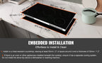 BENTISM 36 inch Electric Cooktop 5 Burners Ceramic Glass Stove Top Touch Control 9200W 9 Heat Levels Built-in Electric Stove