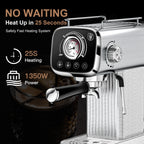 20 Bar Espresso Machine with Milk Frother, Single & Double Shot, ESE Pod Compatible, Removable Water Tank for Cappuccino, Latte, & Machiato for Home Barista