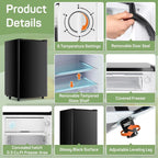 Mini Fridge 3.2 Cu. ft Single Door, 5 Star Energy Efficient, Low Noise, 5 Adjustable Thermostat & Removable Glass Shelves, Silver