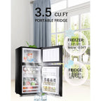 3.5 Cu.Ft Mini Fridge Freezer, 2 Door Small Refrigerator, 7 Level Adjustable Thermostat Freezer Fridge for Living Room, Kitchen and Apartment, Sivelr