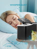 Ice Maker Countertop 2 Ice Sizes, 30 lbs Bullet Ice in 24H, Self-Clean, 9 Cubes in 5 Mins, FOHERE