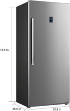 Smad Upright Freezer, Standup 21 Cu ft  Frost Free with Drawers Stainless Steel Standing Convertible Refrigerator for Garage Kitchen Use