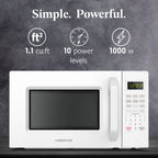 Farberware 1.1 Cu. Ft. 1000-Watt Compact Microwave Oven, Black