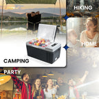 Simzlife 12 Volt 19QT(18L) Portable Car Refrigerator, -4℉~50℉, 12/24V DC & 110-240V AC, Mini Fridge for RV Camping, Travel, Truck, Home, Black