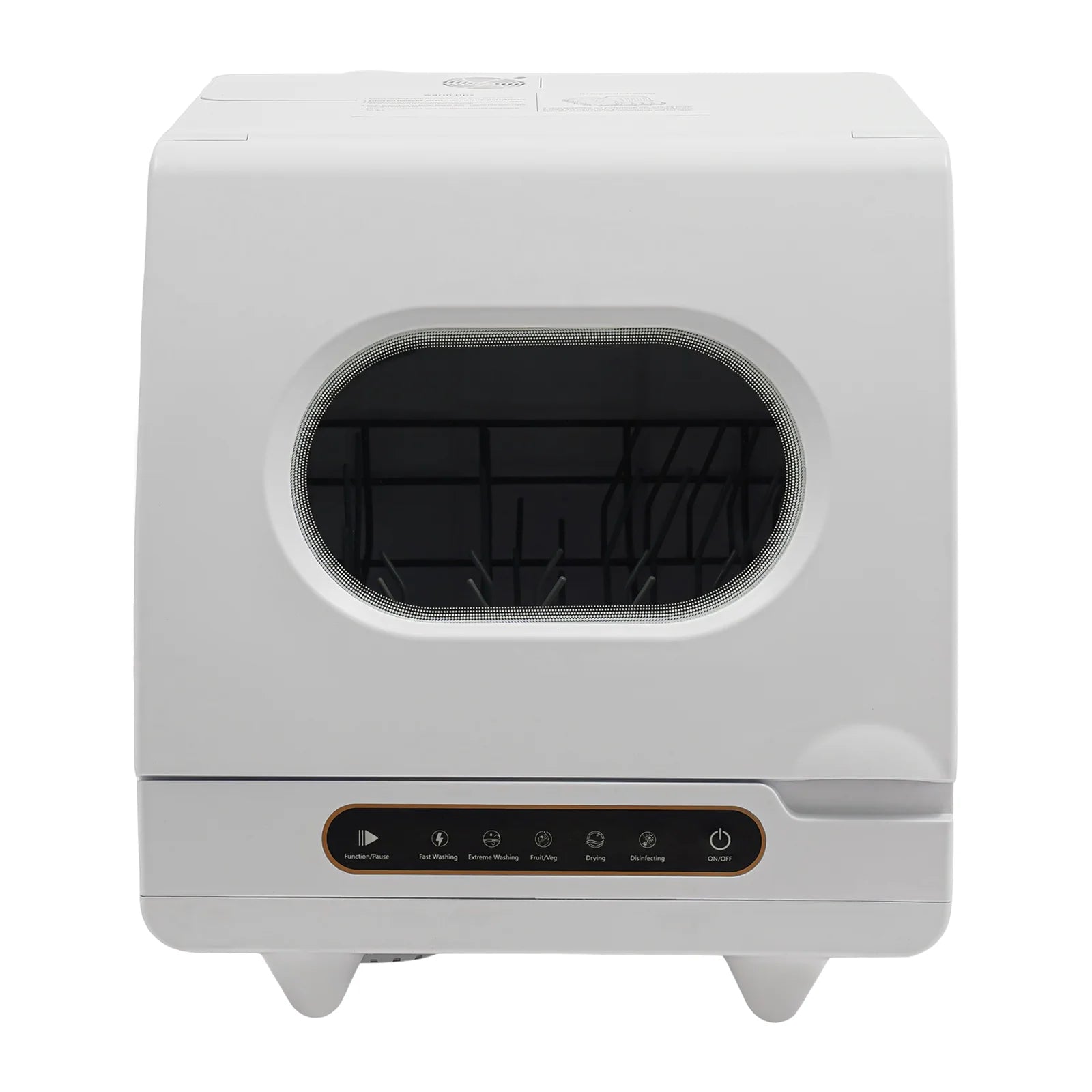 Flip-top Dishwasher White 5 intelligent washing functions Portable Countertop Dishwasher Compact  Low Noise Mini Dishwasher with Water Tank Leak-Proof Dry