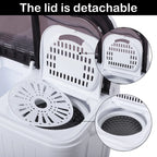 Compact Portable Washing Machine,Mini Compact Twin Tub with Built-in Drain Pump Washer 14.3Lbs Semi-automatic Spinner
