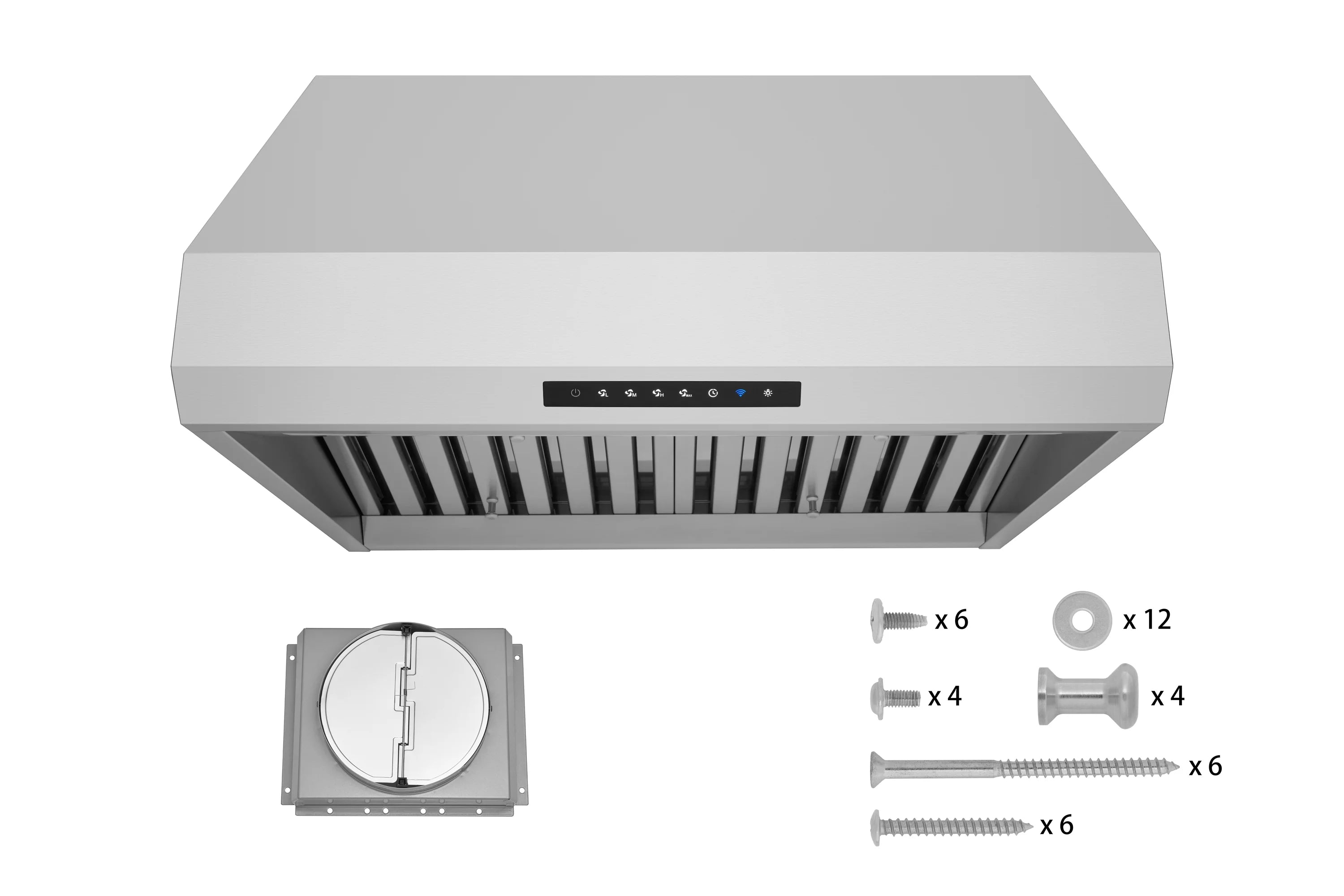 Hauslane | PRO Series PRO500 36" | Versitile Under Cabinet or Wall Mounted Range Hood | with Smart App Control and LED in Stainles Steel