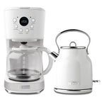 Haden Coffee Maker & Heritage 1.7 Liter Electric Kettle, Black & Chrome