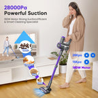 YOMA Cordless Vacuum Cleaner, 6-in-1 Rechargeable Stick Vacuum, 60mins Max Runtime, Lightweight 2200mAh Battery Powerful Vacuum Cleaner for Home Hard Floor Pet Hair-N12