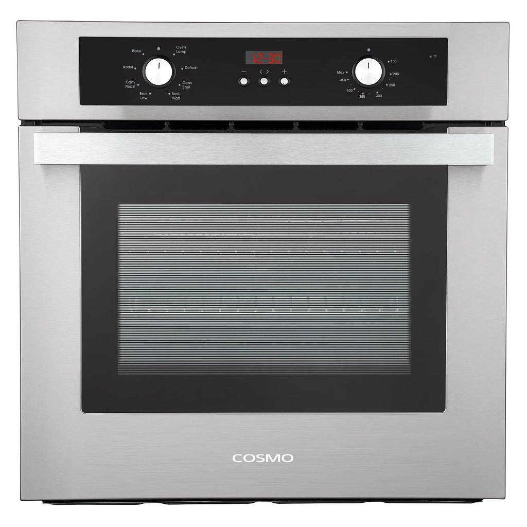 Cosmo 5 Piece Kitchen Appliance Package With 30" Electric Cooktop 24" Single Electric Wall Oven 30" Over-the-range Microwave French Door Refrigerator & 24" Built-in Fully Integrated Dishwasher