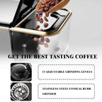 Espresso Machine,Fully Automatic Espresso Machine with Automatic Milk Frother,7 Coffee Varieties,20-Bar,Built-in Grinder,Intuitive Touch Display,1.5-L Water Tank