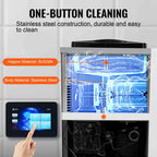 KFFKFF Commercial Ice Cream Machine Output of 10.6 QT/H, 1000W Single Taste Tabletop Soft Serve Ice Cream Device, 4L Reservoir 1.6L Cylinder, Digital Screen Automatic Cleaning Pre-chilling