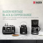 Heritage 1.7L Stainless Steel Electric Water Tea Kettle, Black & Copper