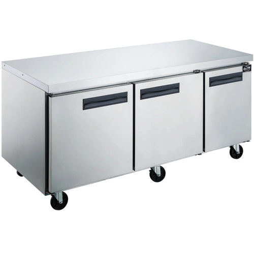 72 in. Commercial Undercounter Freezer 19 Cu.Ft. Stainless Steel Three-Door Commercial Freezer Heavy Duty