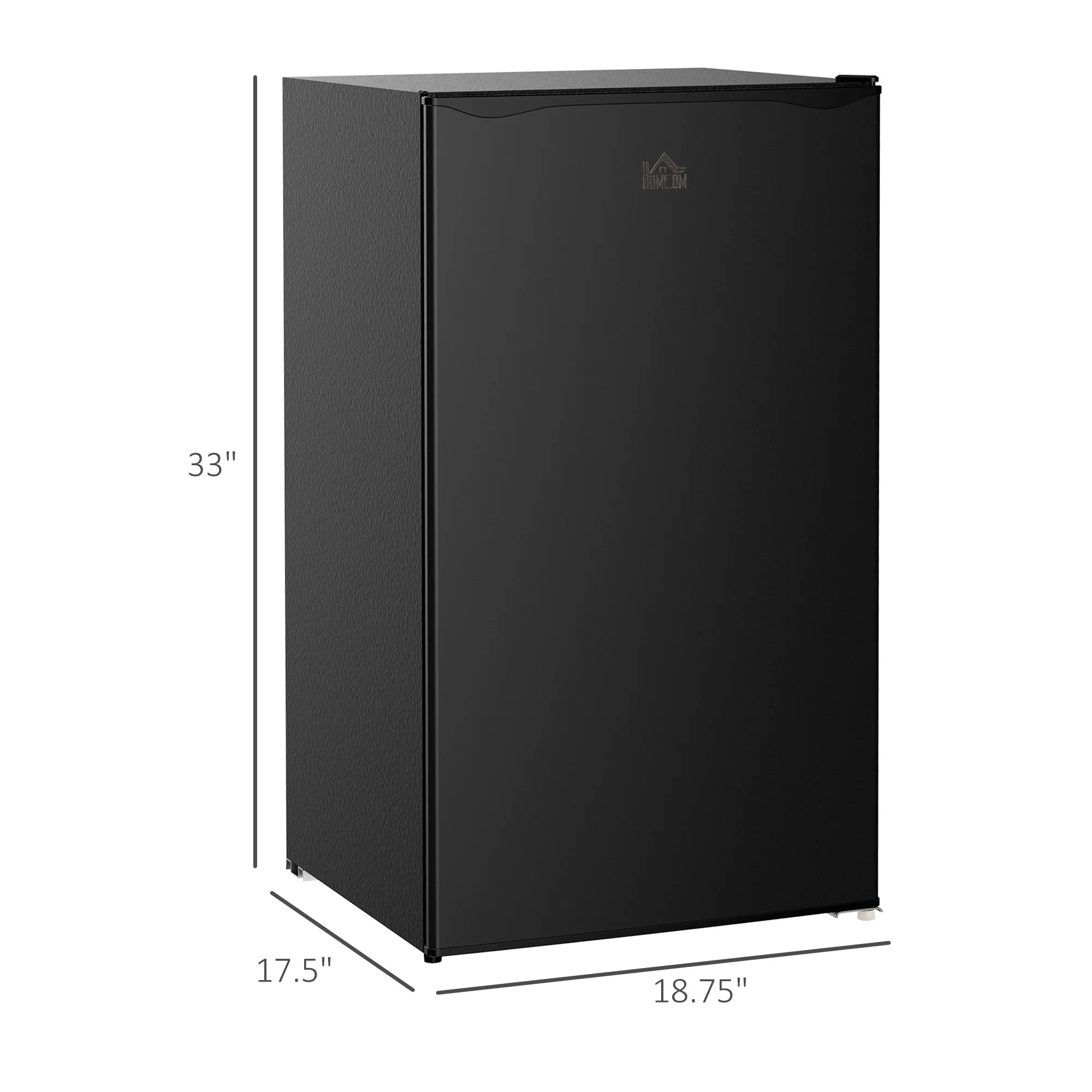 3.2 Cu.Ft Mini Fridge with Freezer, Single Door Compact Refrigerator with Adjustable Thermostat, Shelf and Reversible Door for Bedroom, Dorm, Home Office, Energy Efficient, Black