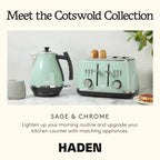 Haden Cotswold 4-Slice Wide Slot Toaster, Sage - 75100