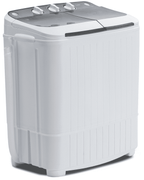 TABU 16.5lbs Portable Washing Machine,Electric Twin Tub Wash&Spin Combo,Semi-Automatic Washer,Gray