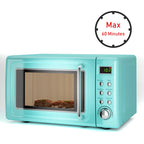 Costway 0.7Cu.ft Retro Countertop Microwave Oven 700W LED Display Glass Turntable Rose Gold