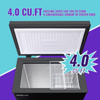 DEMULLER 4.0 Cu.ft Deep Freezer Top Open Door Compact Freezer with 2 Removable Storage Baskets Black