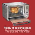 Hamilton Beach Sure-Crisp 6 Slice Countertop Toaster Oven with Sure-Crisp Air Fryer Function, Stainless Steel