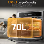 Sunmaki Single Wall Oven 24 Inch Electric Built-in Convection Oven 2.5 Cu.Ft 240V LED Digital Display Touch Control Timer Alarm Clock Child Lock for Kitchen, 2800W