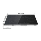 KFFKFF 7200W Electric Ceramic Cooktop, 30" 4 Burners Built-in Countertop Burners Cooker Touch Sensor Control, Overheat Protection, Child Lock, 220-240V (NO Plug)