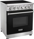 30 inch Professional Electric Range with 5 Heating Elements Cooktop, 4.55 Cu. Ft. Convection Oven Capacity, Smooth Glass Top, in Stainless Steel, KOS-30RE06H (Stainless Steel)