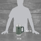 Stanley Classic Stay-Hot French Press Coffee Maker 48 oz | 5 Minute Brew, 4 Hours Hot | Mesh Filter for Coffee Grounds | Insulated Stainless Steel French Press | BPA-Free | Hammertone Green