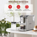 Espresso Machine,Fully Automatic Espresso Machine with Automatic Milk Frother,7 Coffee Varieties,20-Bar,Built-in Grinder,Intuitive Touch Display,1.5-L Water Tank
