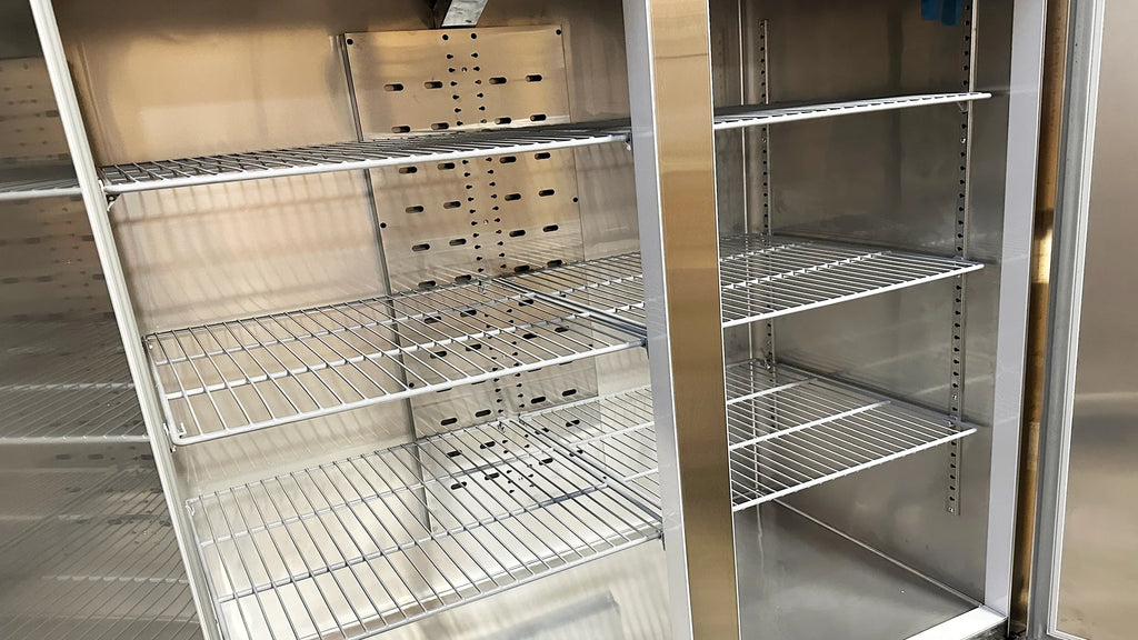 54 in. with 42 Cu.ft. Auto Defrost Freezer, Commercial 2 Door Reach in Upright Freezer in Stainless Steel, NSF
