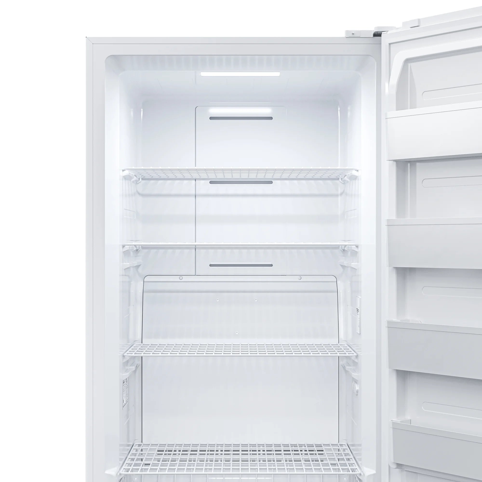 Upright Freezer/Refrigerator Convertible, 2-in-1 Appliance, Home, Dorm, and Garage Ready Fridge/Freezer Storage for Fresh or Frozen Food and Drinks, Wire Shelves and Drawer White (RUF-17C)