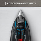 Rowenta Focus Excel Steam Iron for Clothes, Stainless Steel Soleplate, 1750 Watts, Black & Blue, DW5280