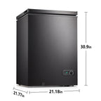 Moifoi 3.5 Cu.ft Chest Freezer w/ Removable Storage Basket & Top Open Door, Energy Saving, White
