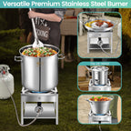 64QT Stainless Steel Seafood Boil Pot with 200,000BTU Propane Burner, w/Basket for Outdoor Deep Fryer, Large Cooking Pot for Turkey Fryer, Crab, Crawfish, Shrimp, Lobster Boiling Stock Pot