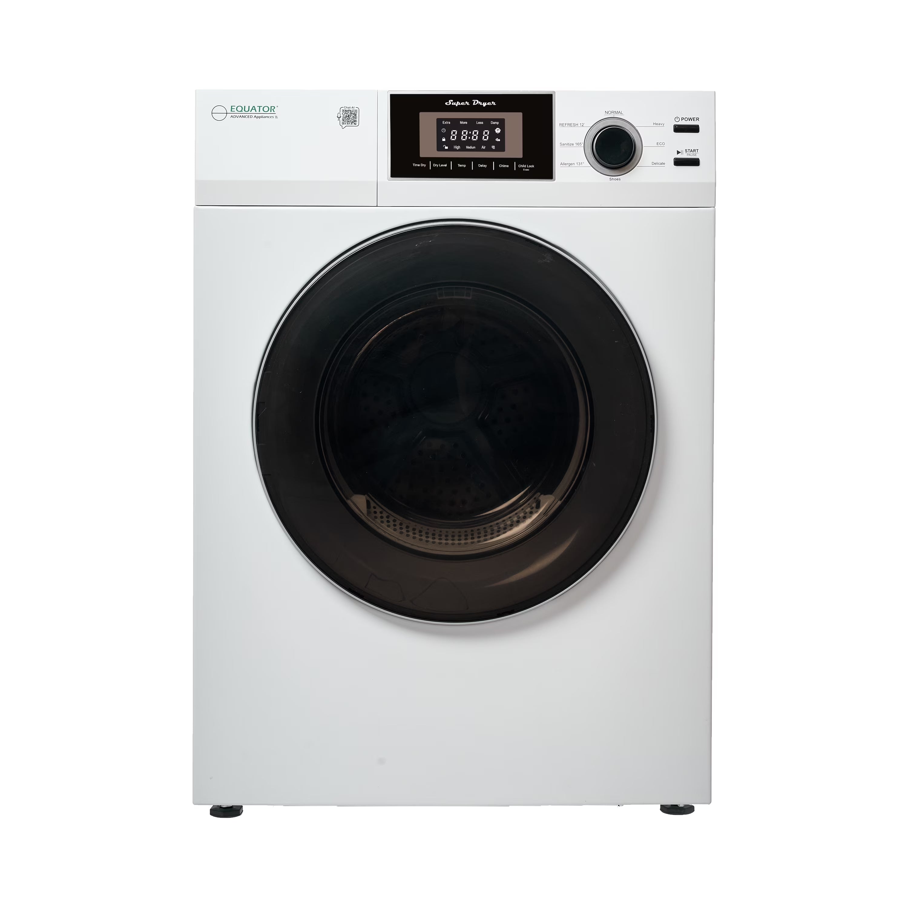 Equator Compact 24 in Vented Dryer 3.1cf/13lb SENSOR Sanitize Shoes 110V/1500W