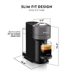 Nespresso Vertuo Next Deluxe by De��Longhi, Dark Grey with Milk Frother
