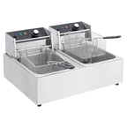 Electric Deep Fryer,Tank Stainless Steel Deep Fryer, Temperature Control, Countertop Fryer for Home Kitchen and Restaurant, 110V